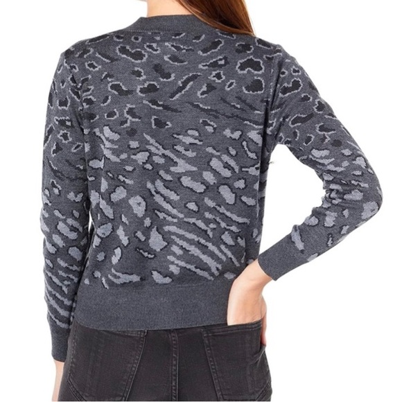 HEARTLOOM Natalia Leopard Print Jacquard Wool Blend Sweater - Picture 2 of 11